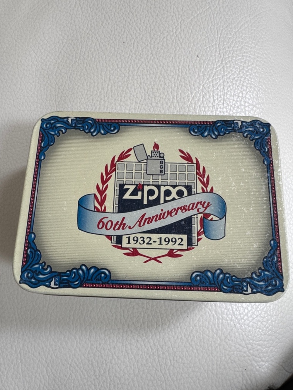 Vintage Zippo 60th Anniversary 1932 - 1992 Lighter with tin box